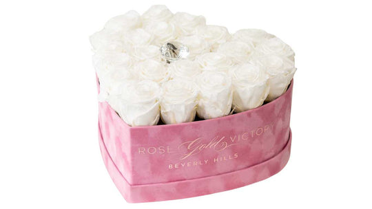 White Roses in Pink Heart Box (MD)