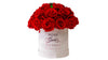Red Bouquet in White Velvet Box