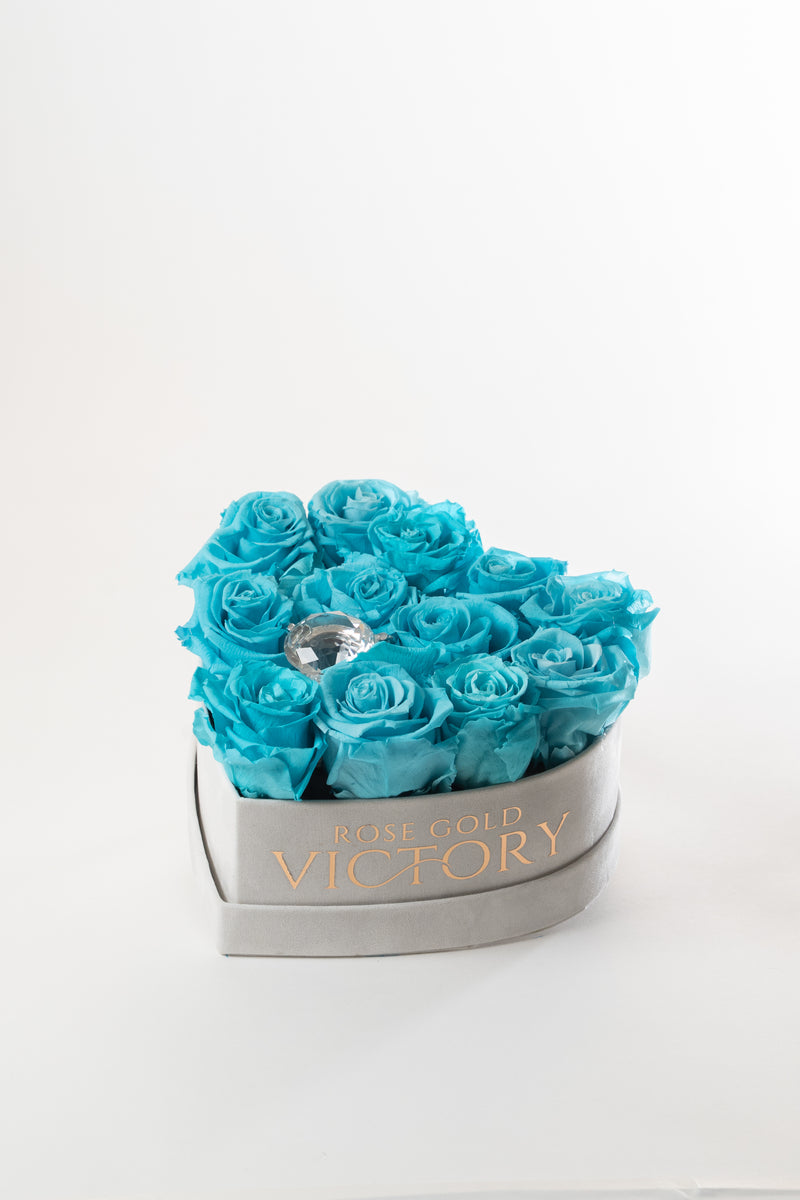 Tiffany Roses in White Heart Box (SM)