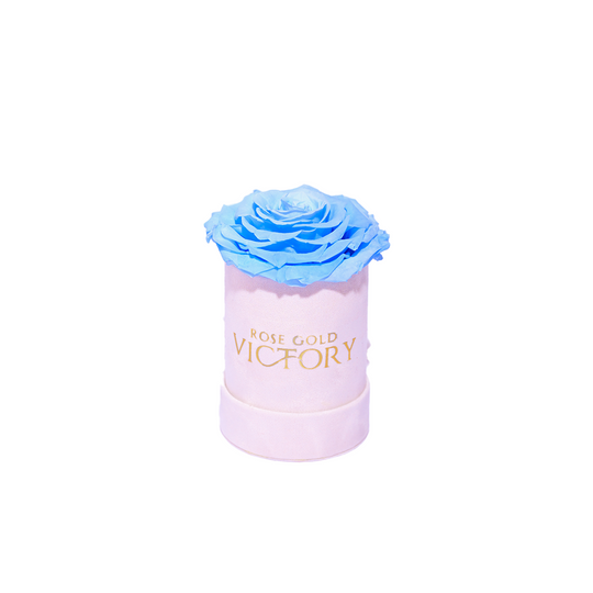 Baby Blue - Unique Rose in White Mini Box