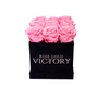 Pink Roses in Black Square Box (SM)