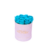 Tiffany Blue Roses in Round White Box (SM)