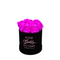Violet Roses in Round Black Box (LG)