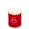 White Roses in Red Round Box (SM)