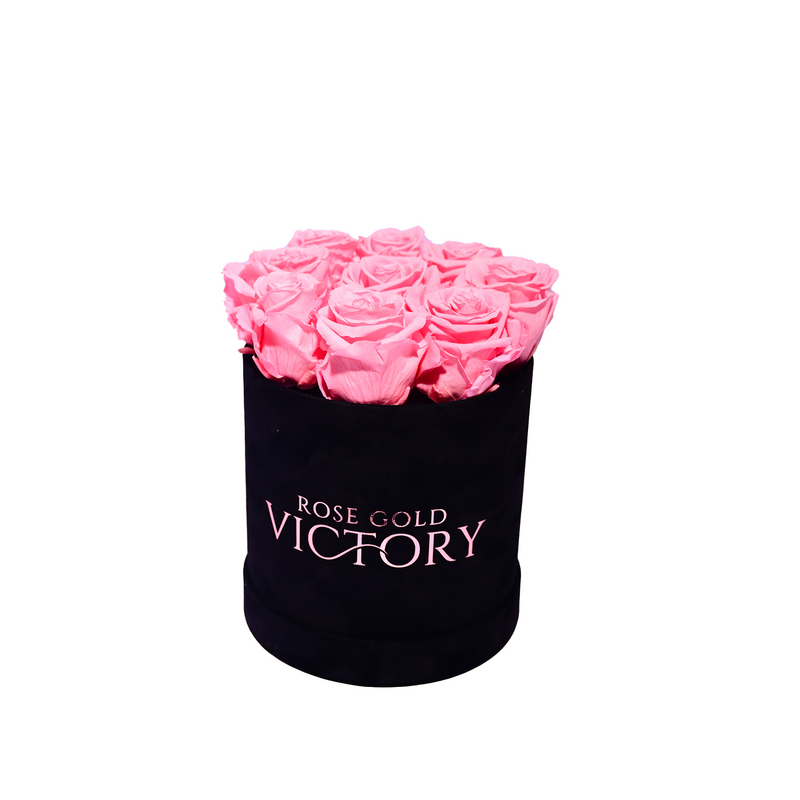 Pink Roses in Round Box (SM)