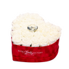 Rosas blancas en caja de corazón rojo (LG) 