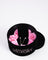 Pink preserved roses with a gold jewelry set in a black round box — Rose Gold Victory
